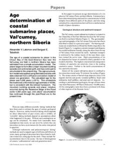 Papers  Age determination of coastal submarine placer,