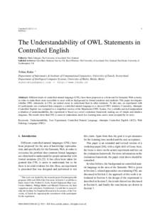 1  Undefined–0 IOS Press  The Understandability of OWL Statements in