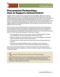 A FOCUS Perspective on  Getting Started Procurement Partnerships: How to Support a School District