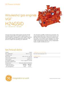 GE Power & Water  Waukesha* gas engines VGF