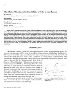 The Effects of Flooding on the Growth Rates of Fishes in Lake Texoma