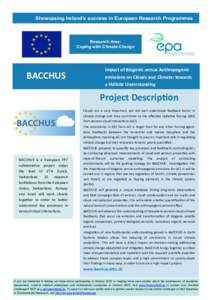 Showcasing Ireland’s success in European Research Programmes  Research Area: Coping with Climate Change  BACCHUS