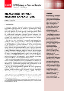 Measuring Turkish military expenditure, SIPRI Insights on Peace and Security no[removed]