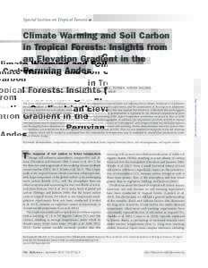 Special Section on Tropical Forests  Climate Warming and Soil Carbon in Tropical Forests: Insights from an Elevation Gradient in the Peruvian Andes
