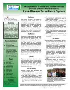NH Department of Health and Human Services Division of Public Health Services Lyme Disease Surveillance System The Service