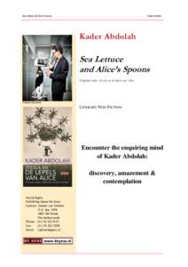 Sea Lettuce and Alice’s Spoons  Kader Abdolah Kader Abdolah