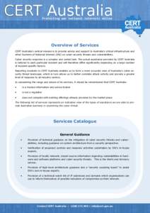 CERT Australia - Services