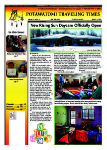 www.fcpotawatomi.com • [removed] • [removed] • FREE  POTAWATOMI TRAVELING TIMES VOLUME 19, ISSUE 17  NME BNE GISES