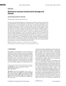 Medication-induced mitochondrial damage and disease