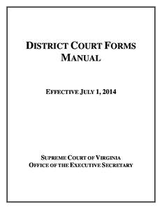 DISTRICT COURT FORMS MANUAL