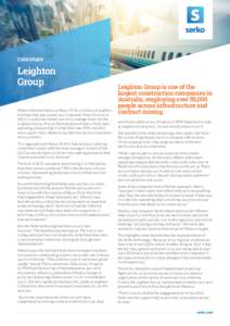 CASE STUDY  Leighton Group Rebecca Neilson heads up Nexus Point, a division of Leighton Holdings that was created as a Corporate Travel Division in