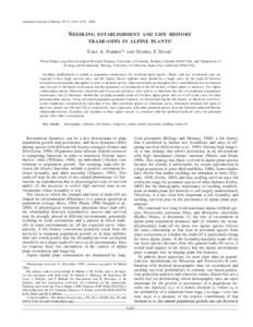 American Journal of Botany 91(7): 1147–SEEDLING ESTABLISHMENT AND LIFE HISTORY