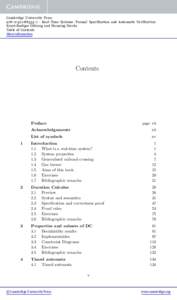Cambridge University Press7 - Real-Time Systems: Formal Specification and Automatic Verification Ernst-Rudiger Olderog and Henning Dierks Table of Contents More information