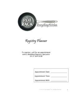 the Pot Rack Registry Planner