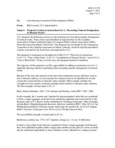 6JSC/CCC/9 August 7, 2012 page 1 of 5 To:  Joint Steering Committee for Development of RDA