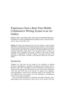 Experiences from a Real-Time Mobile Collaborative Writing System in an Art Gallery