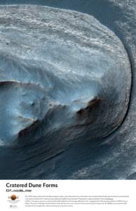 Cratered Dune Forms ESP_025389_1690 The HiRISE camera onboard the Mars Reconnaissance Orbiter is the most powerful one of its kind ever sent to another planet. Its high resolution allows us to see Mars like never before,