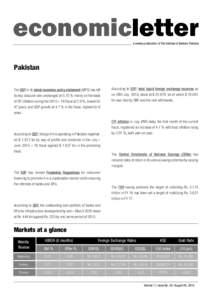 economicletter  a weekly publication of The Institute of Bankers Pakistan Pakistan The SBP in its latest monetary policy statement (MPS) has left