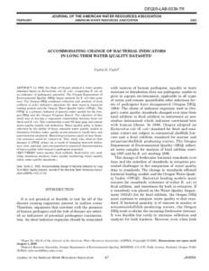 DEQ05-LAB-0039-TR JOURNAL OF THE AMERICAN WATER RESOURCES ASSOCIATION FEBRUARY AMERICAN WATER RESOURCES ASSOCIATION
