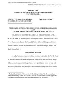 SC14-1647 Motion to Dismiss and Answer to Amended Notice of Formal Charges
