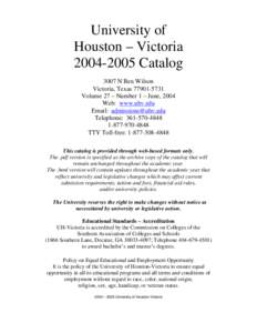 0405 University of Houston - Victoria.doc