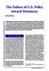 The Failure of U.S. Policy toward Damascus by Eyal Zisser T