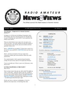 RADIO AMATEUR  The Official Journal of the Radio Amateurs of Northern Vermont January • 2018