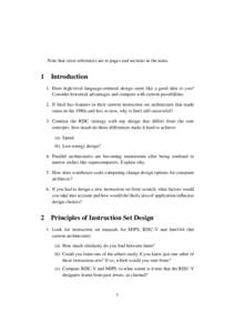 Note that cross-references are to pages and sections in the notes.  1 Introduction 1. Does high-level language-oriented design seem like a good idea to you?