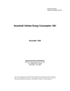 Household Vehicles Energy Consumption 1991