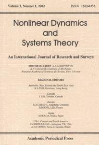 Nonlinear Dynamics and Systems Theory, [removed]–23  Some Generalizations of Lyapunov’s Approach to Stability and Control E.A. Galperin D´epartement de Math´ematiques, Universit´e du Qu´ebec `