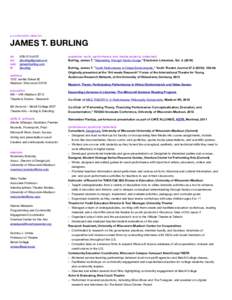 a curriculum vitae for JAMES T. BURLING tel	 em