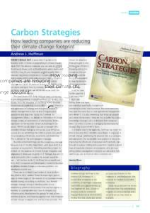 books review  Carbon Strategies How leading companies are reducing their climate change footprint Andrew J. Hoffman
