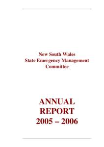 New South Wales State Emergency Management Committee ANNUAL REPORT