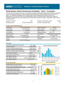 Smith Newton Vehicle Performance Evaluation – Gen 2 – Cumulative (Brochure), Energy Efficiency & Renewable Energy (EERE), Vehicle Technologies Office (VTO)