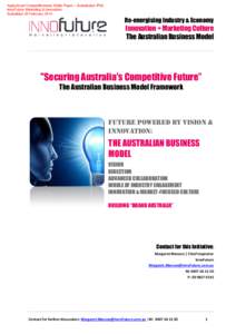 Agricultural Competitiveness White Paper – Submission IP94 InnoFuture Marketing & Innovation Submitted 20 February 2014 Re-energising Industry & Economy
