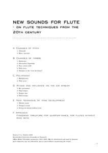 NEW SOUNDS FOR FLUTE - on flute techniques from the 20th century ○ ○ ○ ○ ○ ○ ○ ○ ○ ○ ○ ○ ○ ○ ○ ○ ○ ○ ○ ○ ○ ○ ○ ○ ○ ○ ○ ○ ○ ○ ○ ○ ○ ○ ○ ○ ○ ○ ○