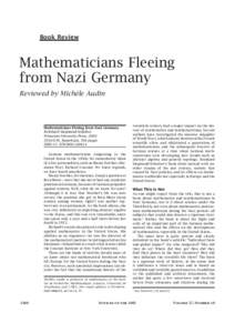 Book Review  Mathematicians Fleeing from Nazi Germany Reviewed by Michèle Audin