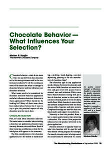 Chocolate Behavior - What Influences Your Selection?