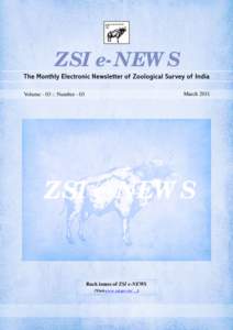 ZSI e-NEWS March 2011 Volume - 03 :: Number[removed]ZSI e-NEWS
