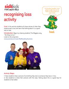 recognising loss activity Goal: In this activity students will share stories of when they experienced a loss and learn that talking about it is a good way to heal.