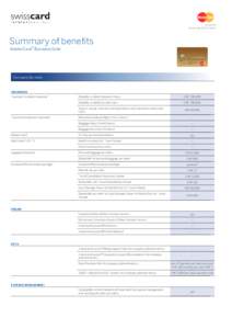 Issued by Swisscard AECS GmbH Summary of benefits MasterCard® Business Gold