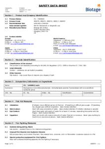 SAFETY DATA SHEET Prepared by: N Jenkins  Date:
