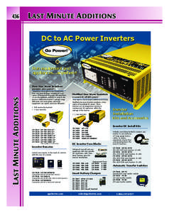 DC to AC Power Inverters powered by Run equipment and appliances...anywhere! Pure Sine Wave Inverters