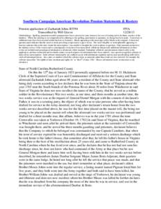 Southern Campaign American Revolution Pension Statements & Rosters Pension application of Zachariah Johns R5594 Transcribed by Will Graves f9VA[removed]