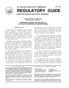 JulyU.S. NUCLEAR REGULATORY COMMISSION REGULATORY GUIDE OFFICE OF NUCLEAR REGULATORY RESEARCH