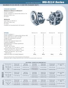 Twin Disc Marine Transmission  MG-5114 Series Maximum 673 kW (900 hp) @ 2300 RPM [Pleasure Craft] Standard Equipment