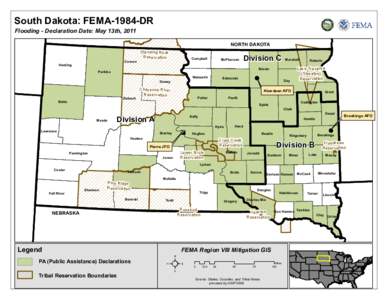 South Dakota: FEMA-1984-DR Flooding - Declaration Date: May 13th, 2011 Corson  Harding