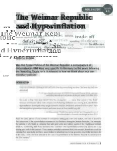 WORLD HISTORY  LESSON The Weimar Republic and Hyperinflation
