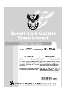 Government Gazette Staatskoerant REPUBLIC OF SOUTH AFRICA REPUBLIEK VAN SUID -AFRIKA  Vol. 582