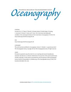 Oceanography THE OFFICIAL MAGAZINE OF THE OCEANOGRAPHY SOCIETY CITATION Scranton, M.I., G.T. Taylor, R. Thunell, C.R. Benitez-Nelson, F. Muller-Karger, K. Fanning, L. Lorenzoni, E. Montes, R. Varela, and Y. Astor. 2014